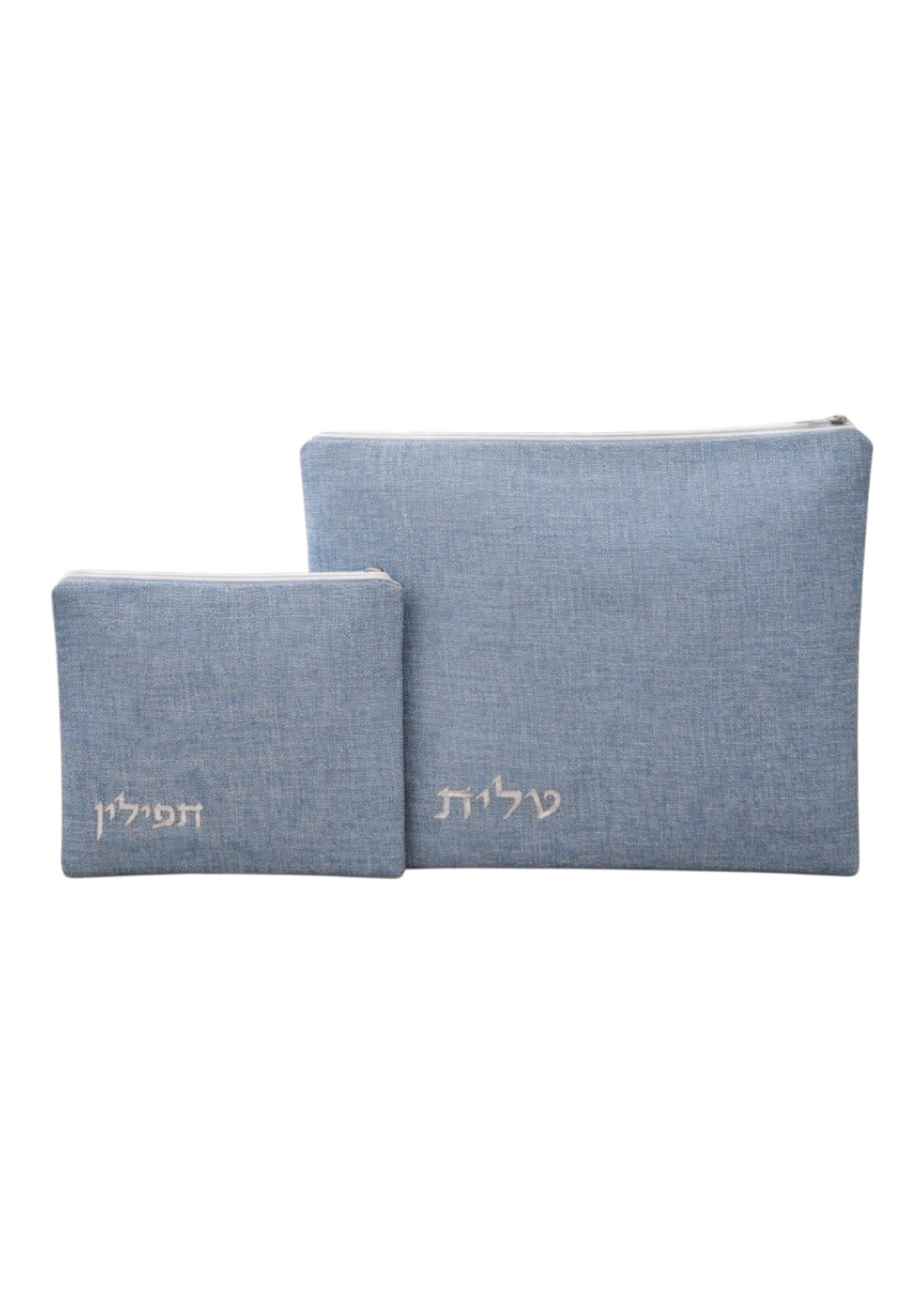 TALLIS & TEFILLIN SET LIGHT BLUE LINEN