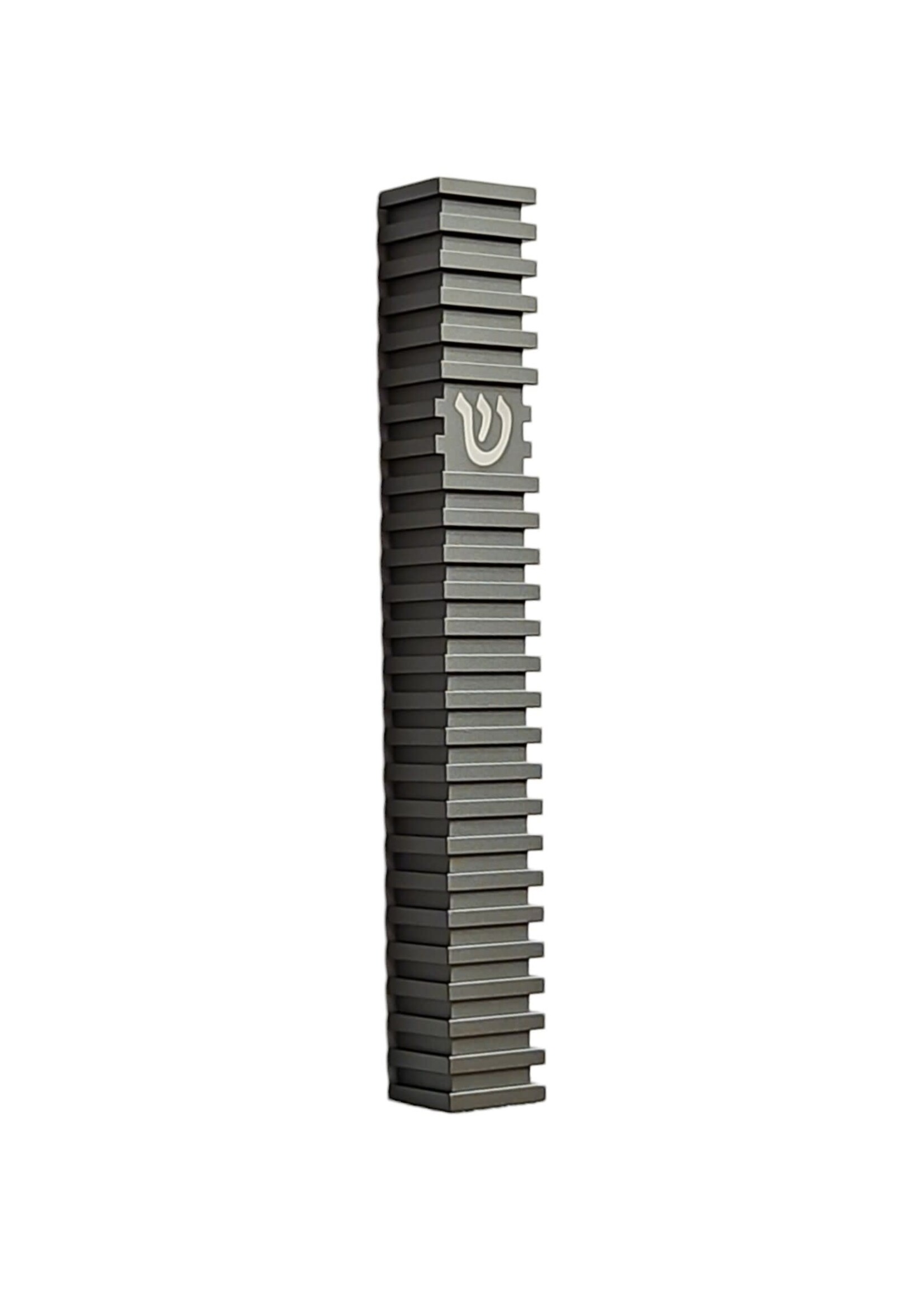 MEZUZAH GREY SQUARE GROOVED 15CM