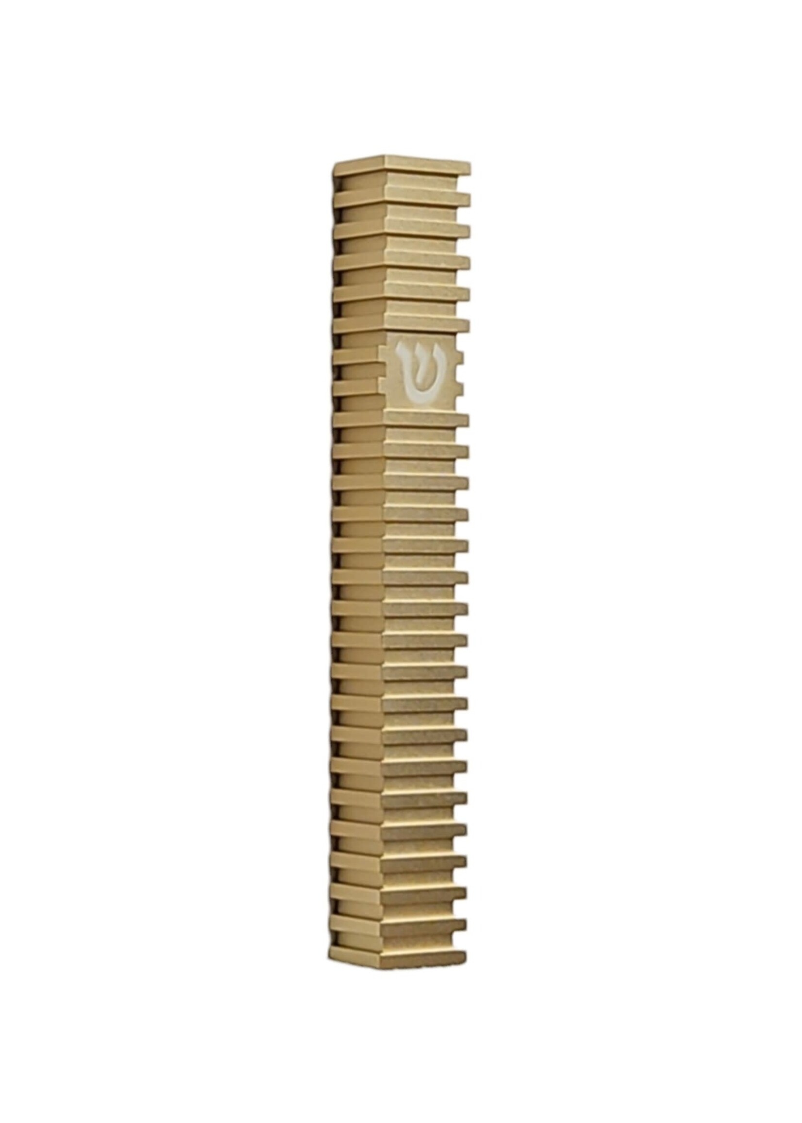 MEZUZAH GOLD SQUARE GROOVED 15CM