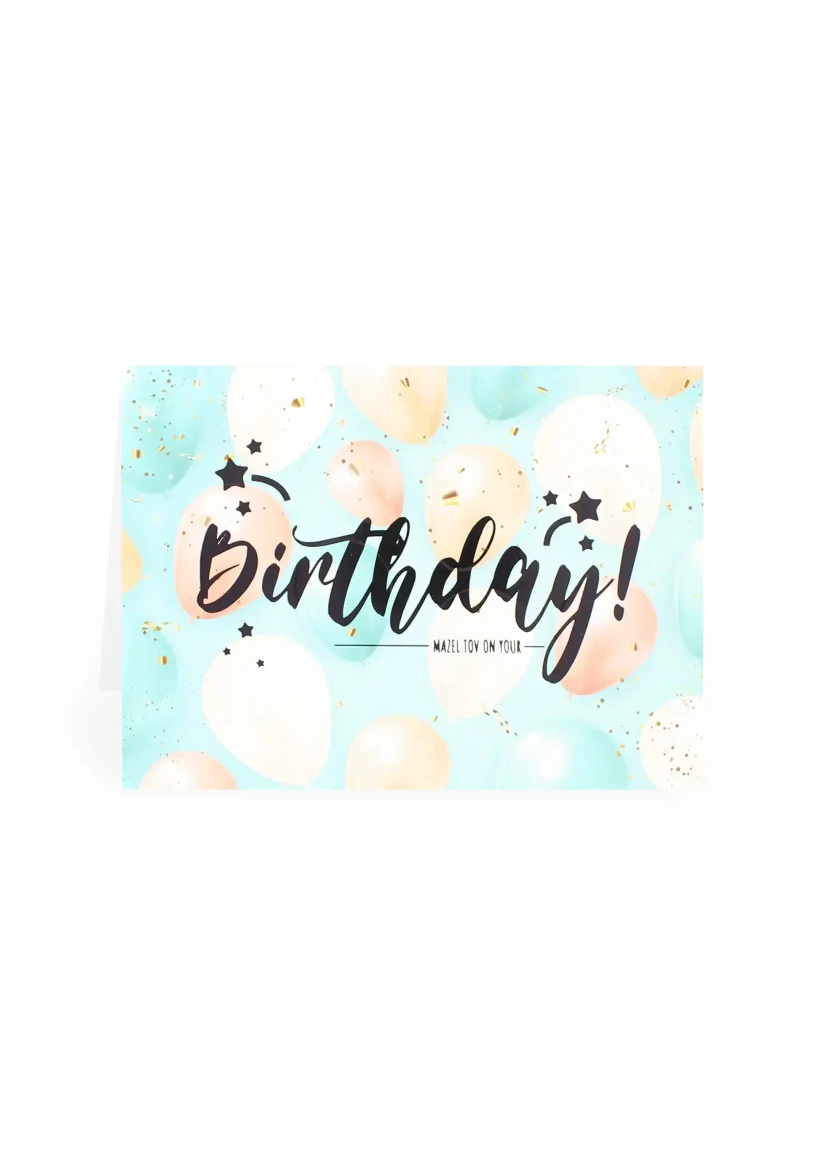 BIRTHDAY GREETING CARD BALOONS & CONFETTI