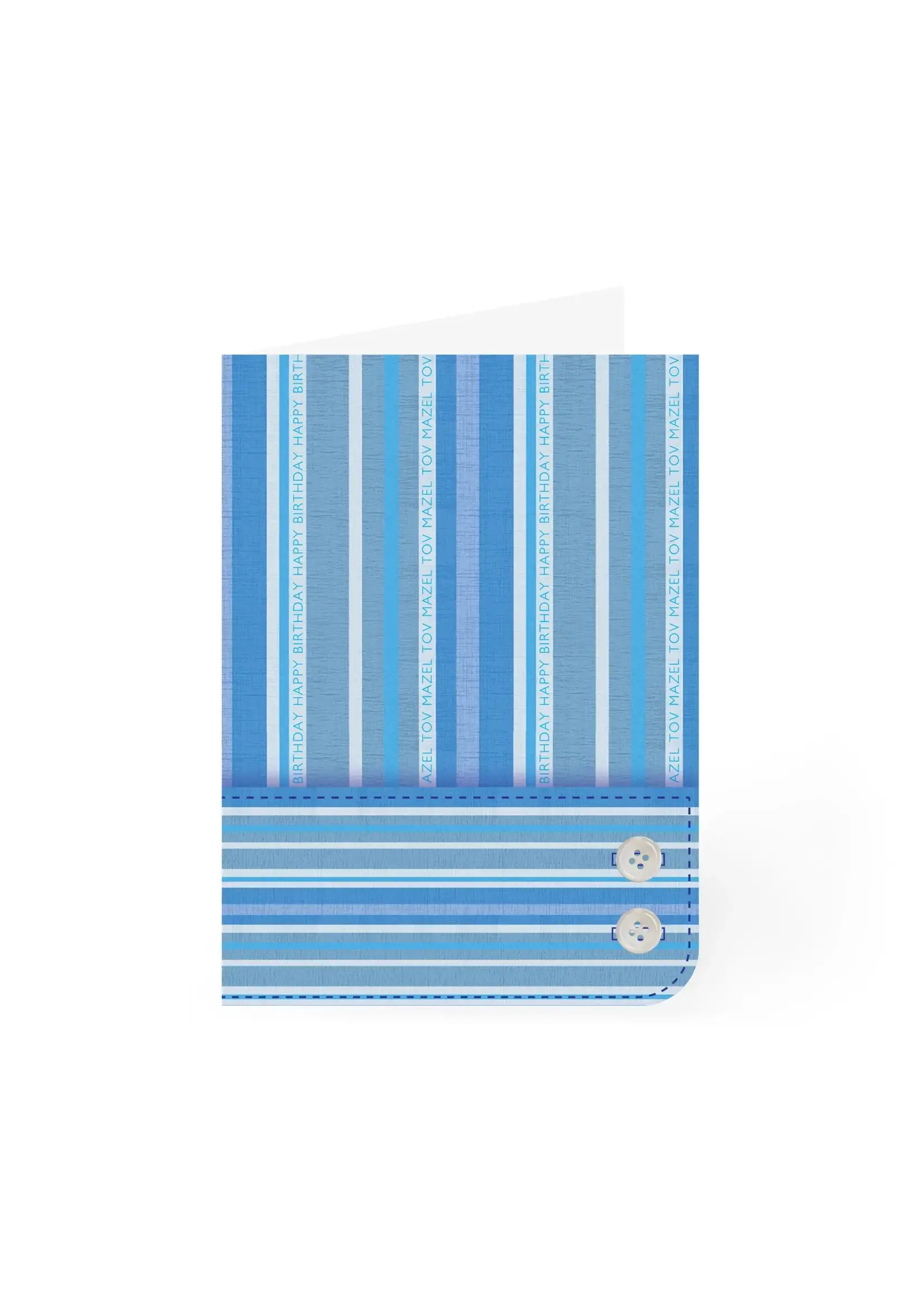 BIRTHDAY GREETING CARD PINSTRIPE SLEEVE
