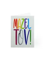 MAZEL TOV GREETING CARD RAINBOW LETTERS