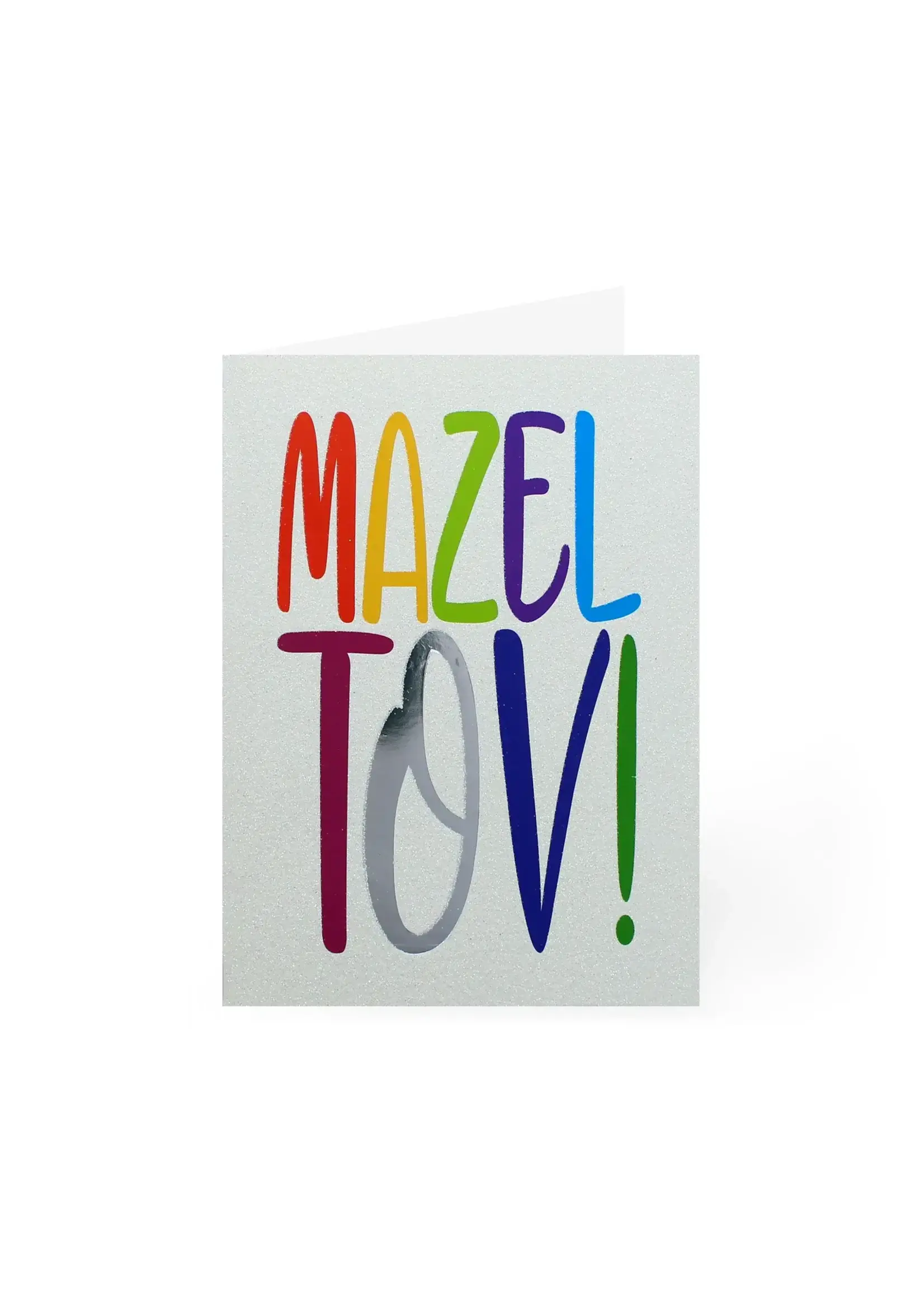 MAZEL TOV GREETING CARD RAINBOW LETTERS