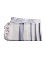 MMJ TALLIS WOOL ASHKENAZ GREY & SILVER NON-SLIP 60 THIN MEYUCHAD