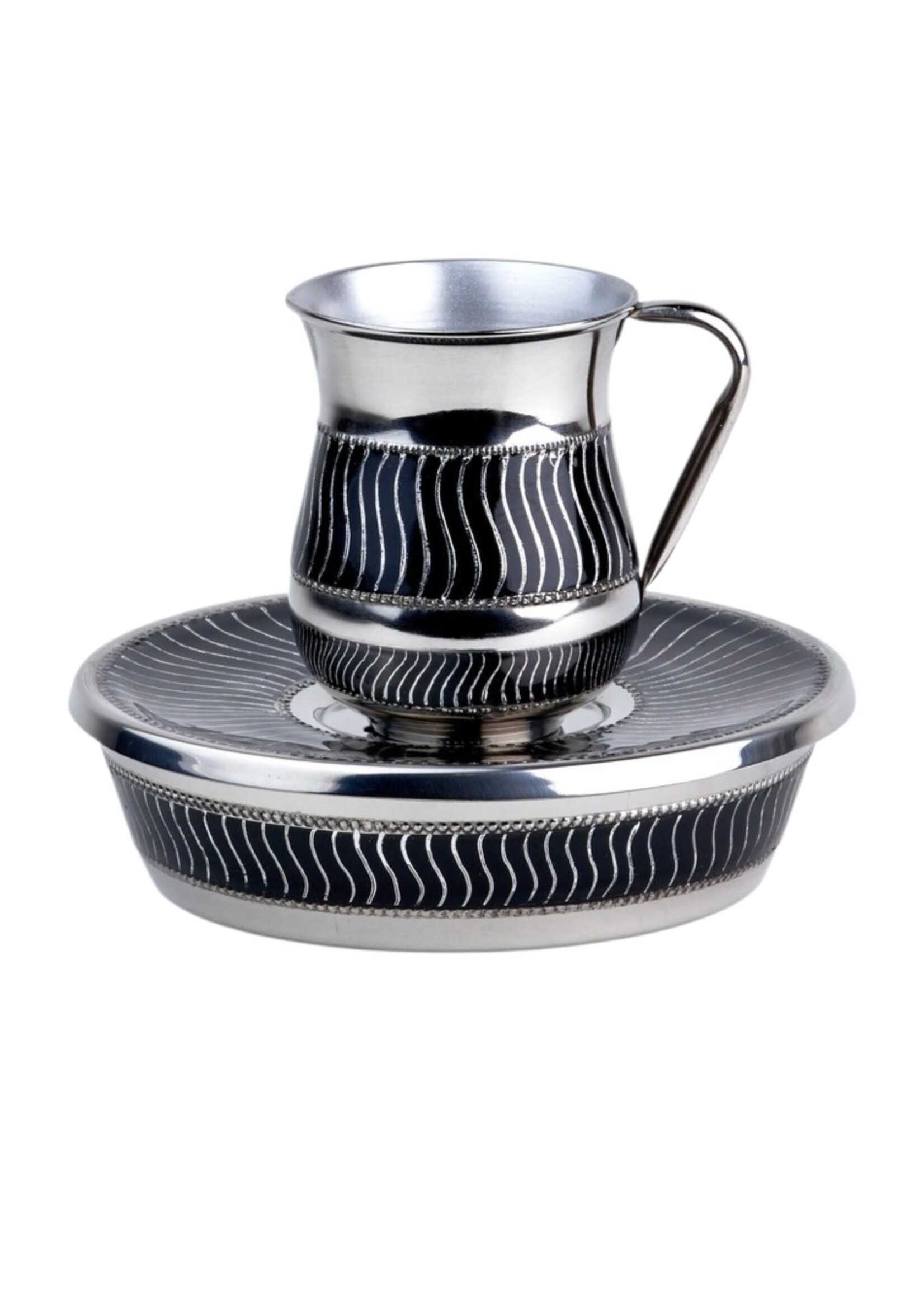 MAYIM ACHRONIM SILVER WAVES BLACK ENAMEL