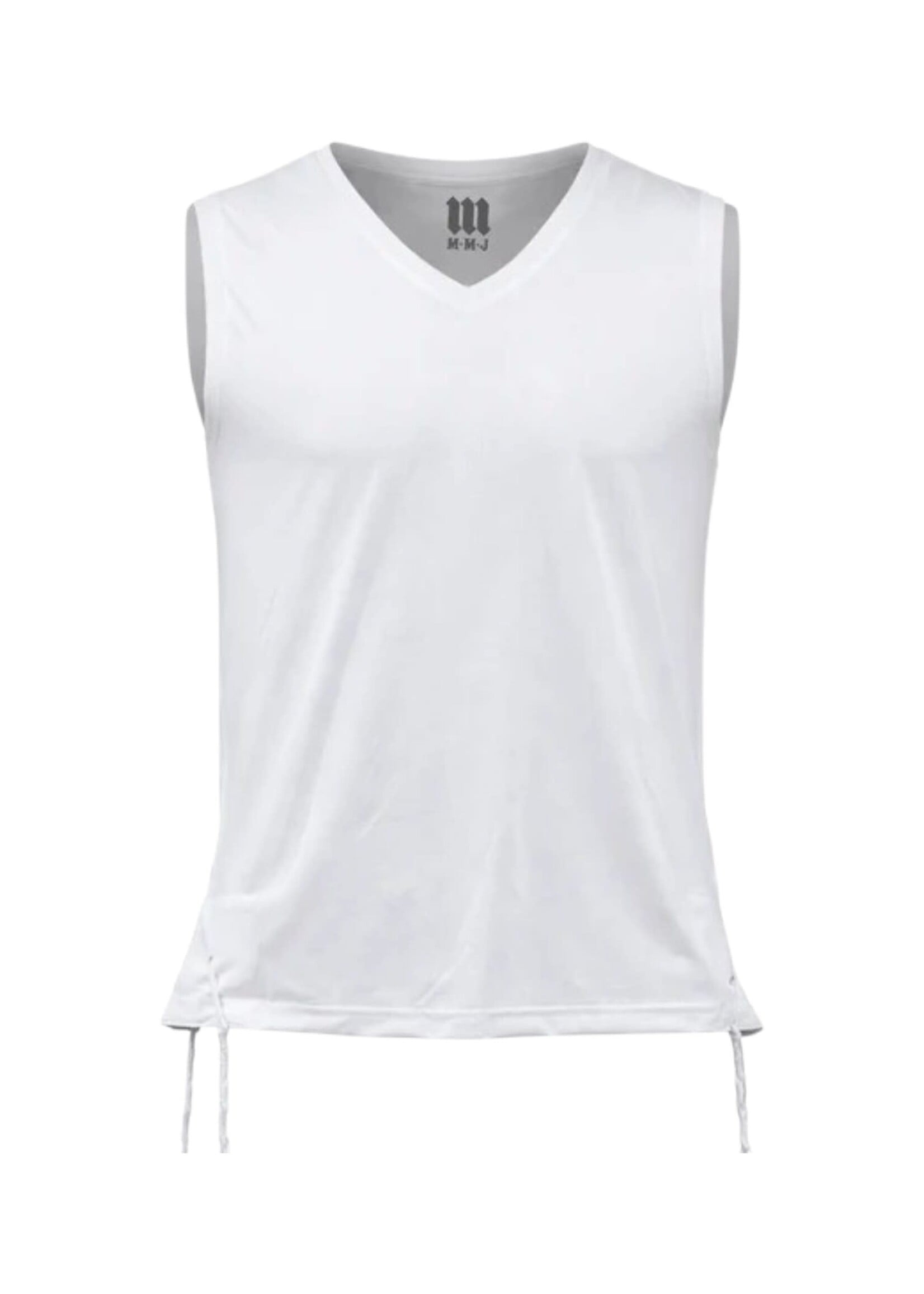 MMJ TZITZIS DRI-FIT TANK TOP SEPHARDIC V-NECK ADULT WHITE 20 SMALL
