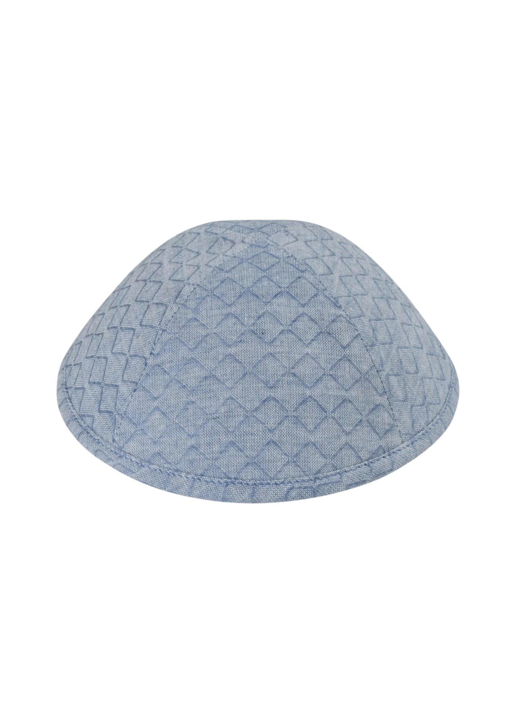 KIPPAH LIGHT BLUE LATTICE