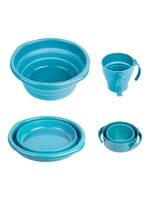 COLLAPSIBLE  WASH CUP AND BOWL SET ASSORTED COLORS