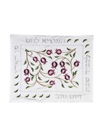 CHALLAH COVER PINK & RED POMAGRANATE EMBROIDERY