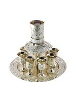 KIDDUSH FOUNTAIN JERUSALEM CITY 8 CUPS  NICKEL PLATE