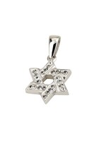 NECKLACE  WHITE CRYSTALS IN STAR OF DAVID PENDANT