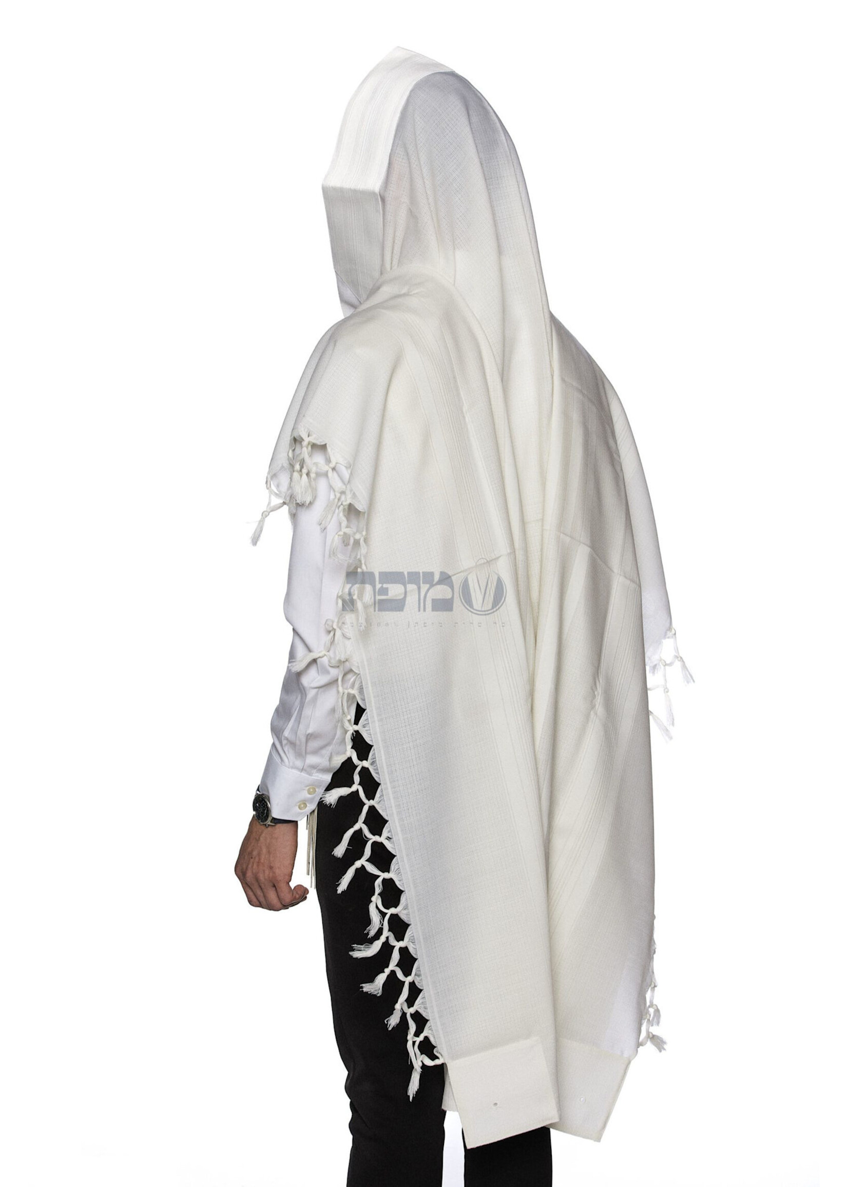 TALIS LIGHT #55 SEFARDI WHITE THICK AVODAS YAD NON SLIP