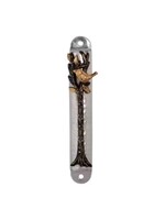 MEZUZAH HAMMERED STEEL BIRD IN A TREE 12CM