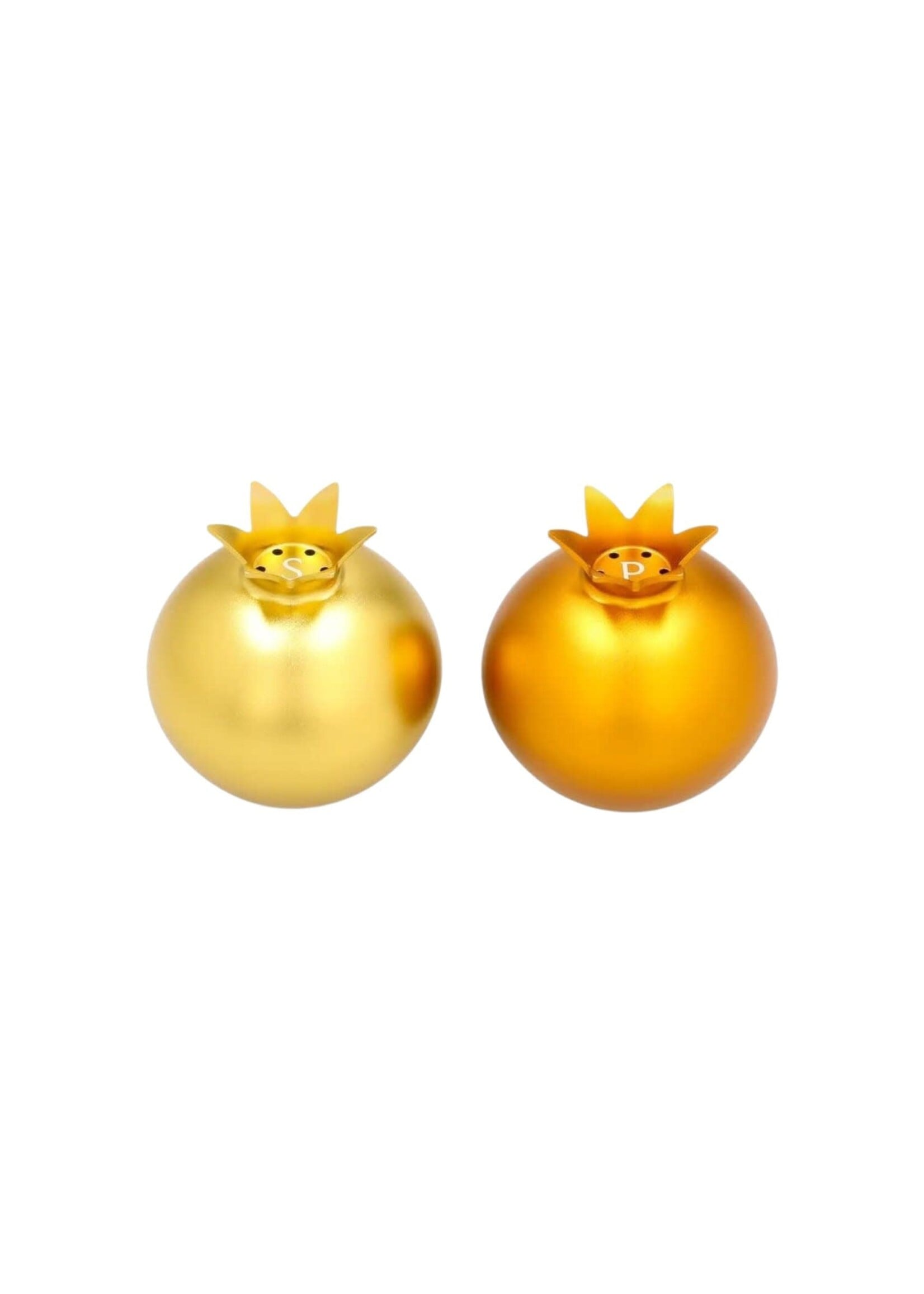 SALT & PEPPER SHAKERS SHADES OF GOLD POMEGRANATES