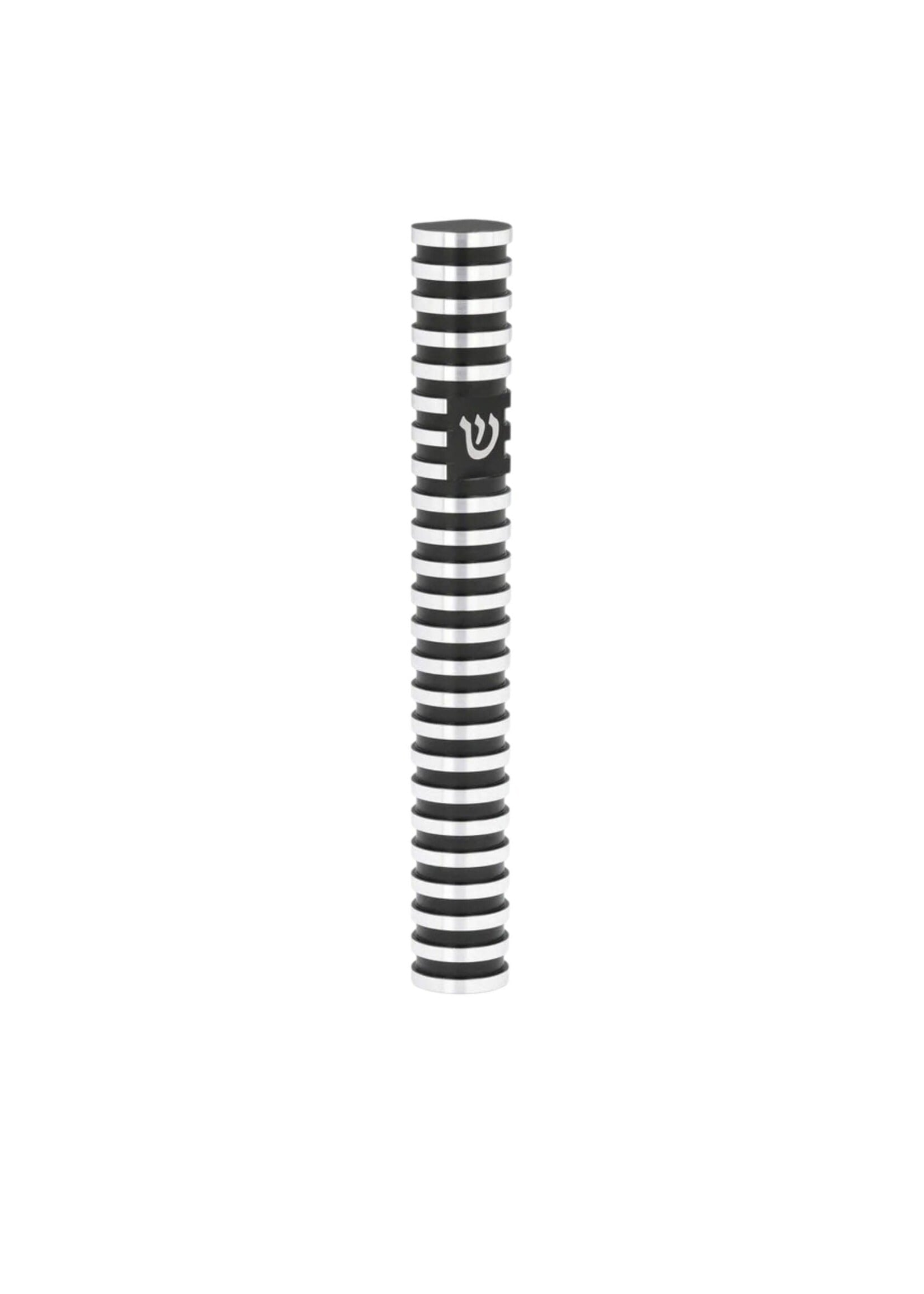 MEZUZAH BLACK GROOVED ALUMINUM 15 CM