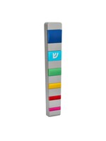 MEZUZAH RAINBOW  INLAY ALUMINUM 12 CM