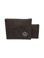 TALLIS & TEFILLIN BAG SET BROWN FAUX LEATHER STONE PATTERN  WITH CROWN