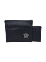 TALLIS & TEFILLIN BAG SET NAVY FAUX LEATHER STONE PATTERN  WITH CROWN