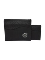 TALLIS & TEFILLIN BAG SET BLACK FAUX LEATHER STONE PATTERN  WITH CROWN