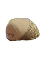 KIPPAH WHITE SATIN SILVER RIM & SILVER "MAZAL TOV" 50 PACK