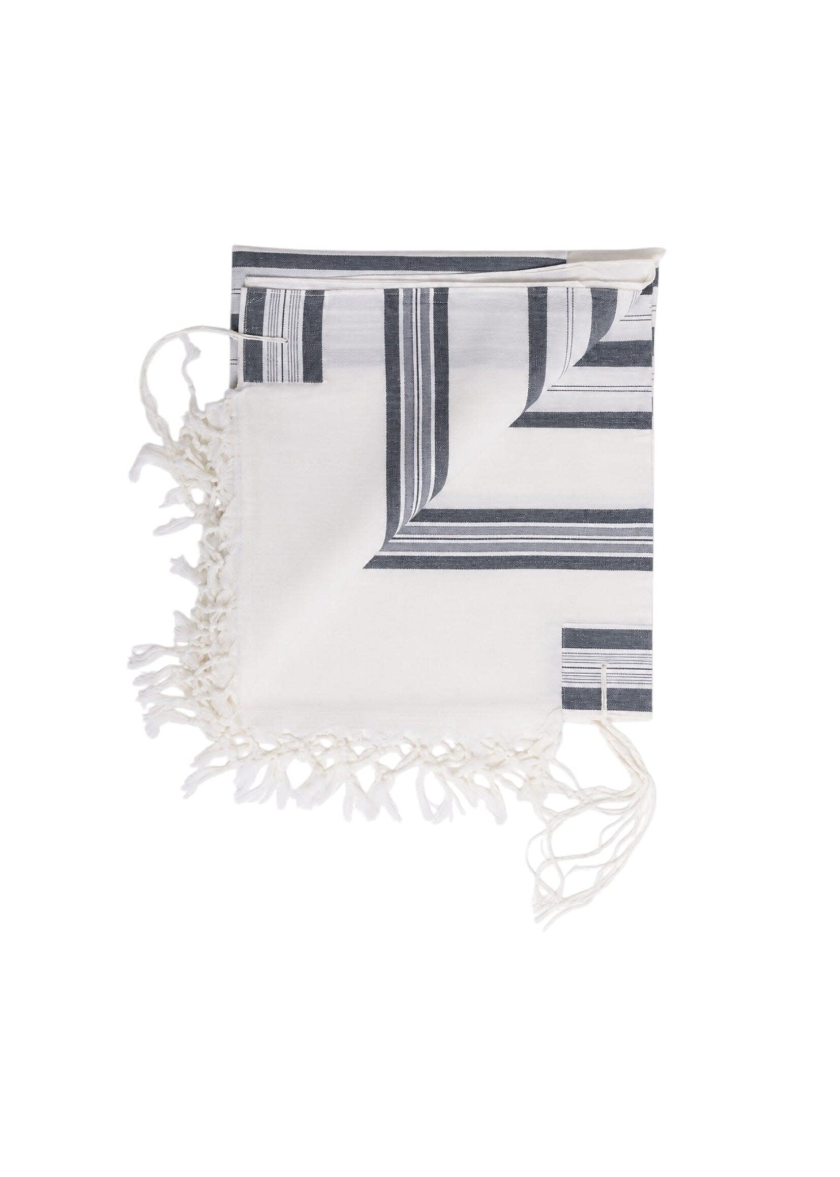 TALLIS WOOL ASHKENAZ NON SLIP MELANGE BLUE THIN STRINGS