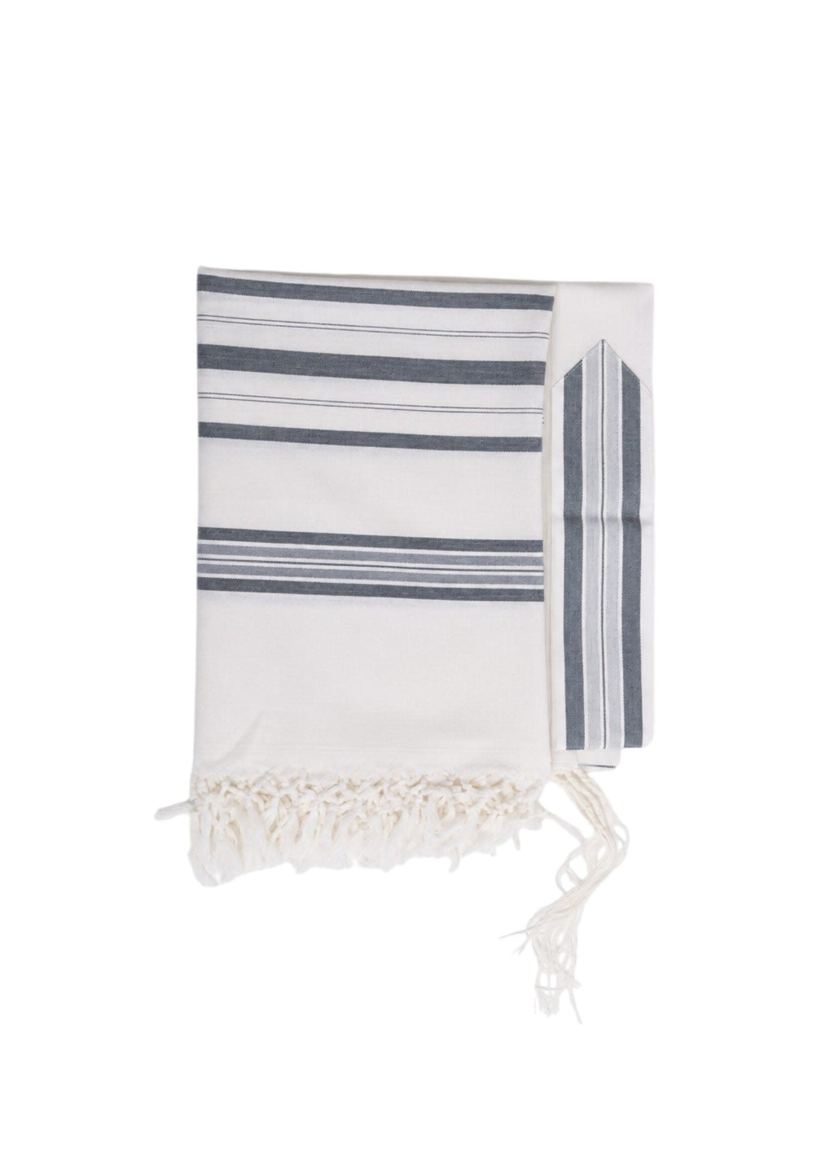 TALLIS WOOL ASHKENAZ NON SLIP MELANGE BLUE THIN STRINGS