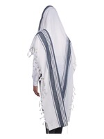 TALLIS WOOL #60 ASHKENAZ   REVIEL BLUE THIN STRINGS  NON SLIP