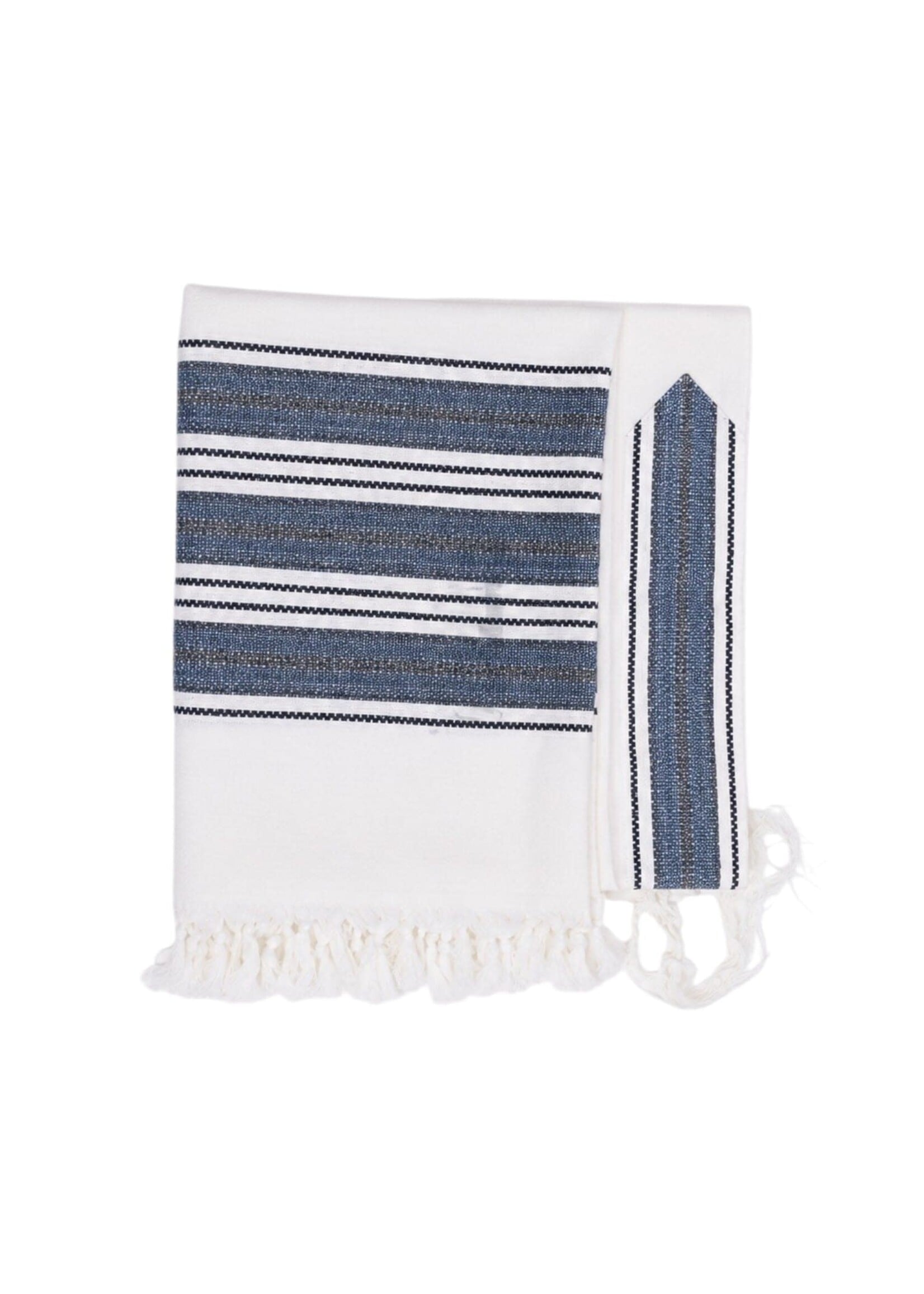 TALLIS WOOL ASHKENAZ  NON SLIP REVIEL BLUE THIN STRINGS 60