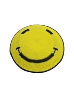KIPPAH KNIT YELLOW SMILEY FACE 13 CM