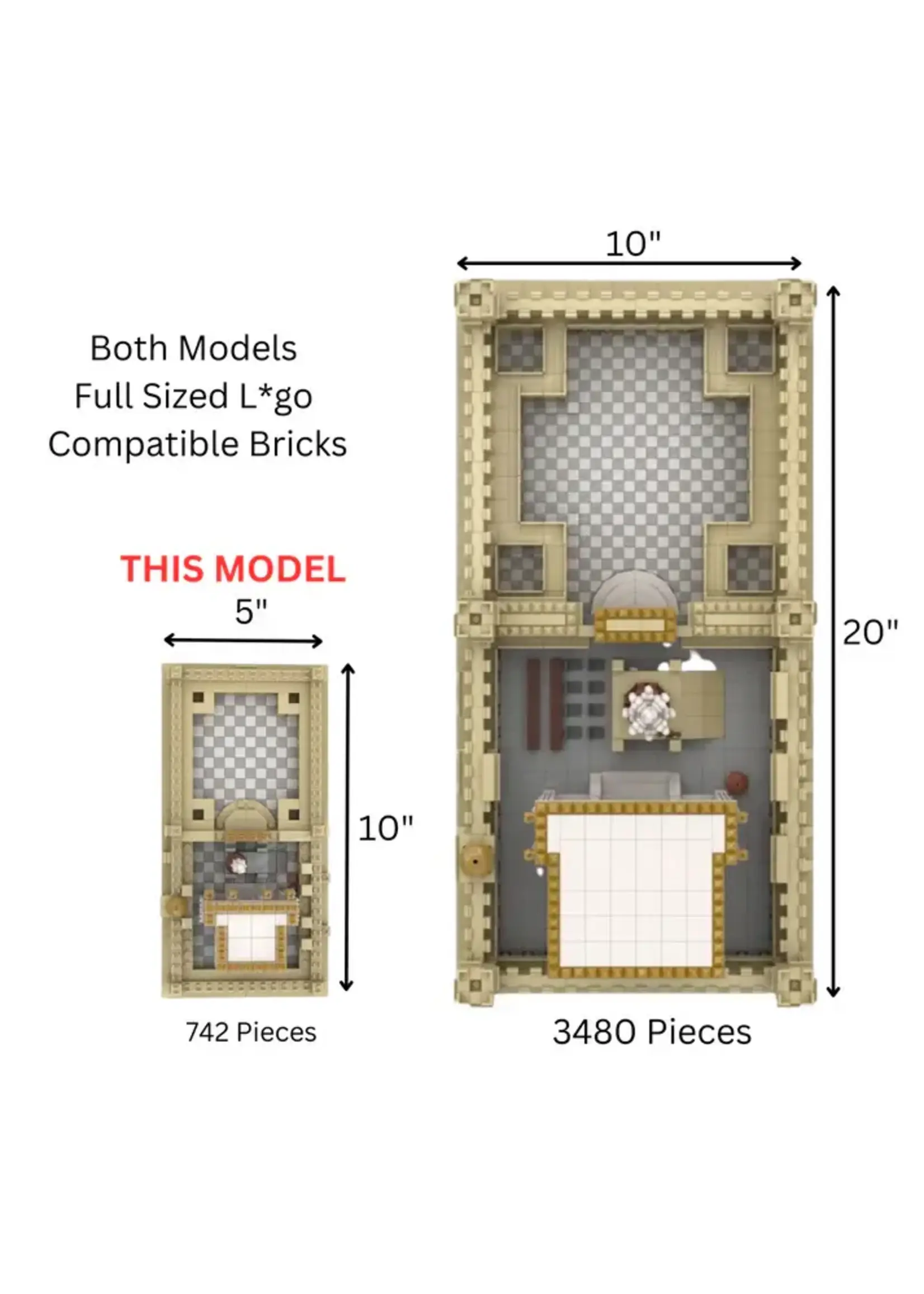 BET HAMIKDASH MICRO SCALE BRICK MODEL  5X10" (742 PCS.)