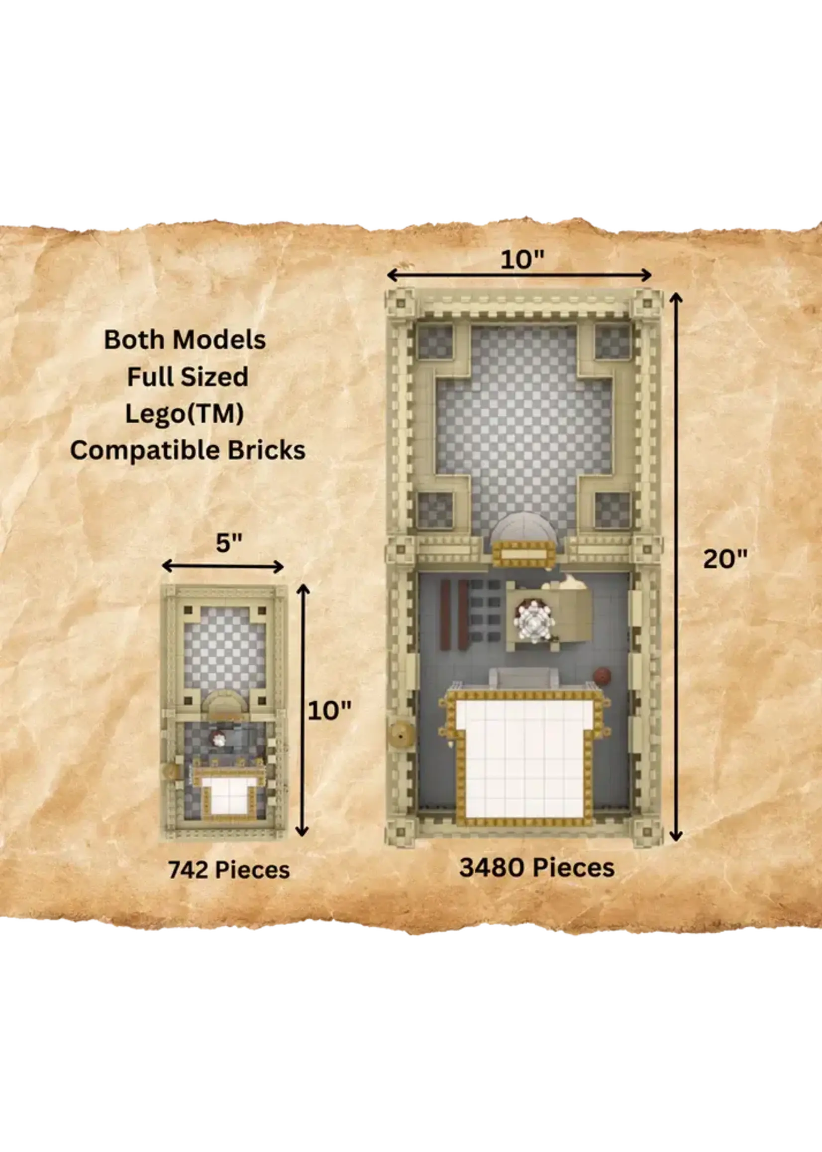 BET HAMIKDASH MICRO SCALE BRICK MODEL  10X20"  (3480PCS.)