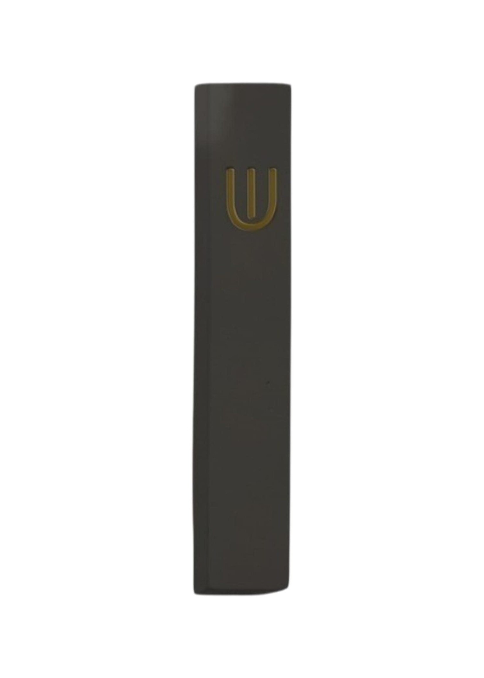 MEZUZAH BLACK CEMENT GOLD CURVED SHIN 20 CM