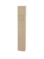 MEZUZAH WHITE CEMENT GOLD CURVED SHIN 12 CM