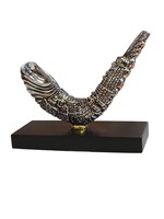 SILVER & GOLD JERUSALEM CITY STANDING SHOFAR