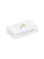 MATCH BOX WHITE ACRYLIC GOLD SCRIPT "SHABBAT"
