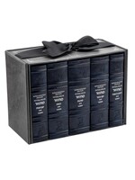 MACHZOR ASHKENAZ 5 VOL SET NAVY FAUX LEATHER COMPACT SIZE
