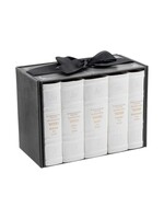 MACHZOR ASHKENAZ 5 VOL SET WHITE FAUX LEATHER COMPACT SIZE