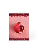 HAPPY NEW YEAR CARD RED POMEGRANATE