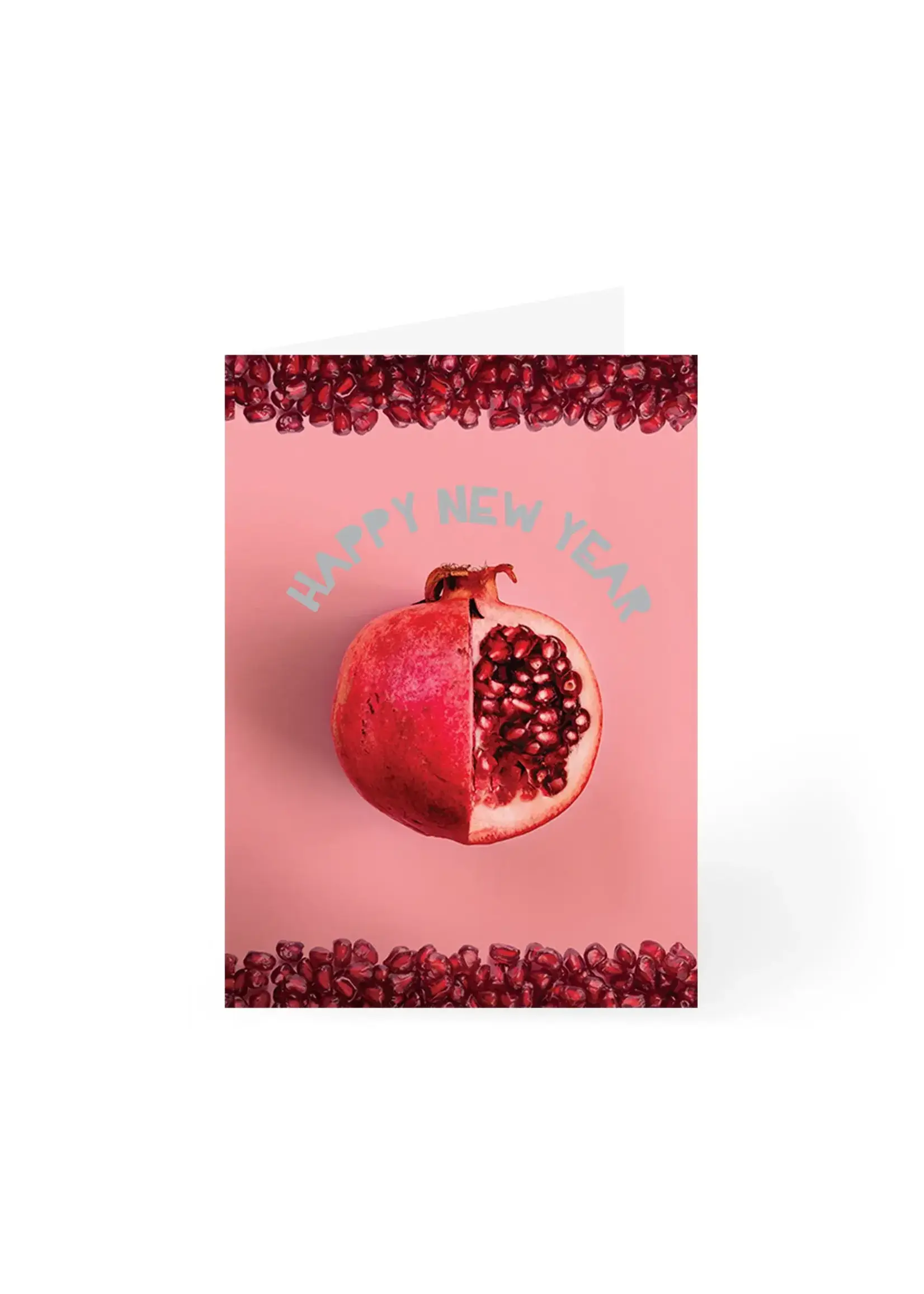 HAPPY NEW YEAR CARD RED POMEGRANATE