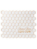 CHALLAH COVER SHANAH TOVAH GOLD HONEYCOMB