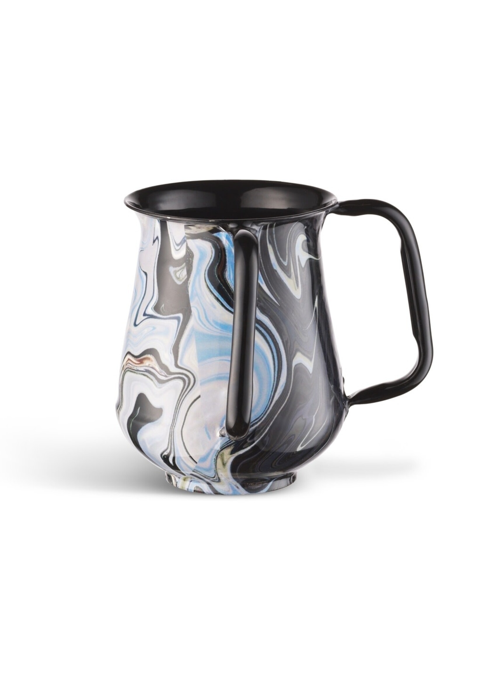 WASH CUP BLUE & BLACK MARBLE POWDER COATED