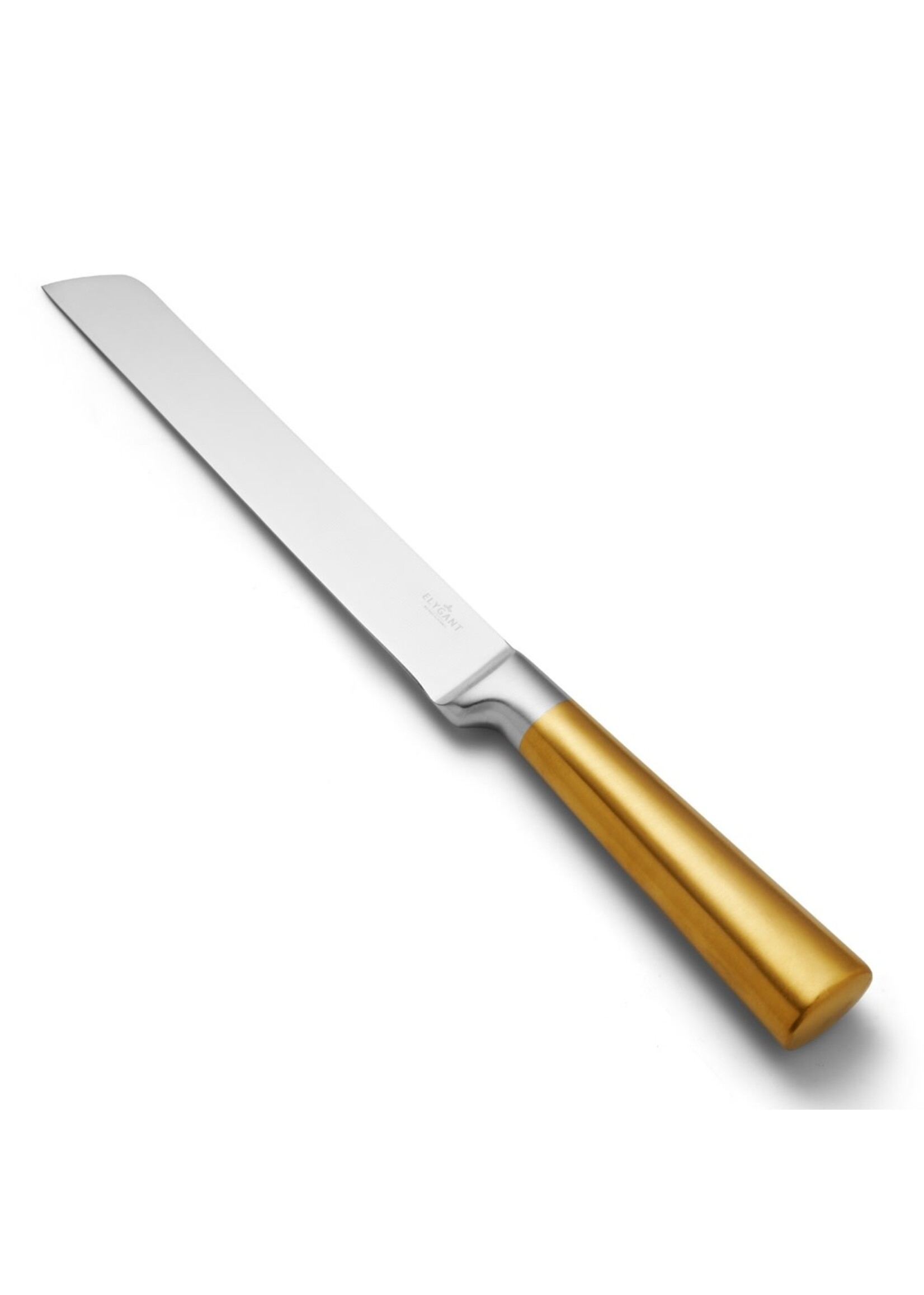 CHALLAH KNIVE BRUSHED GOLD HANDLE STAINLESS STEEL SMOOTH BLADE