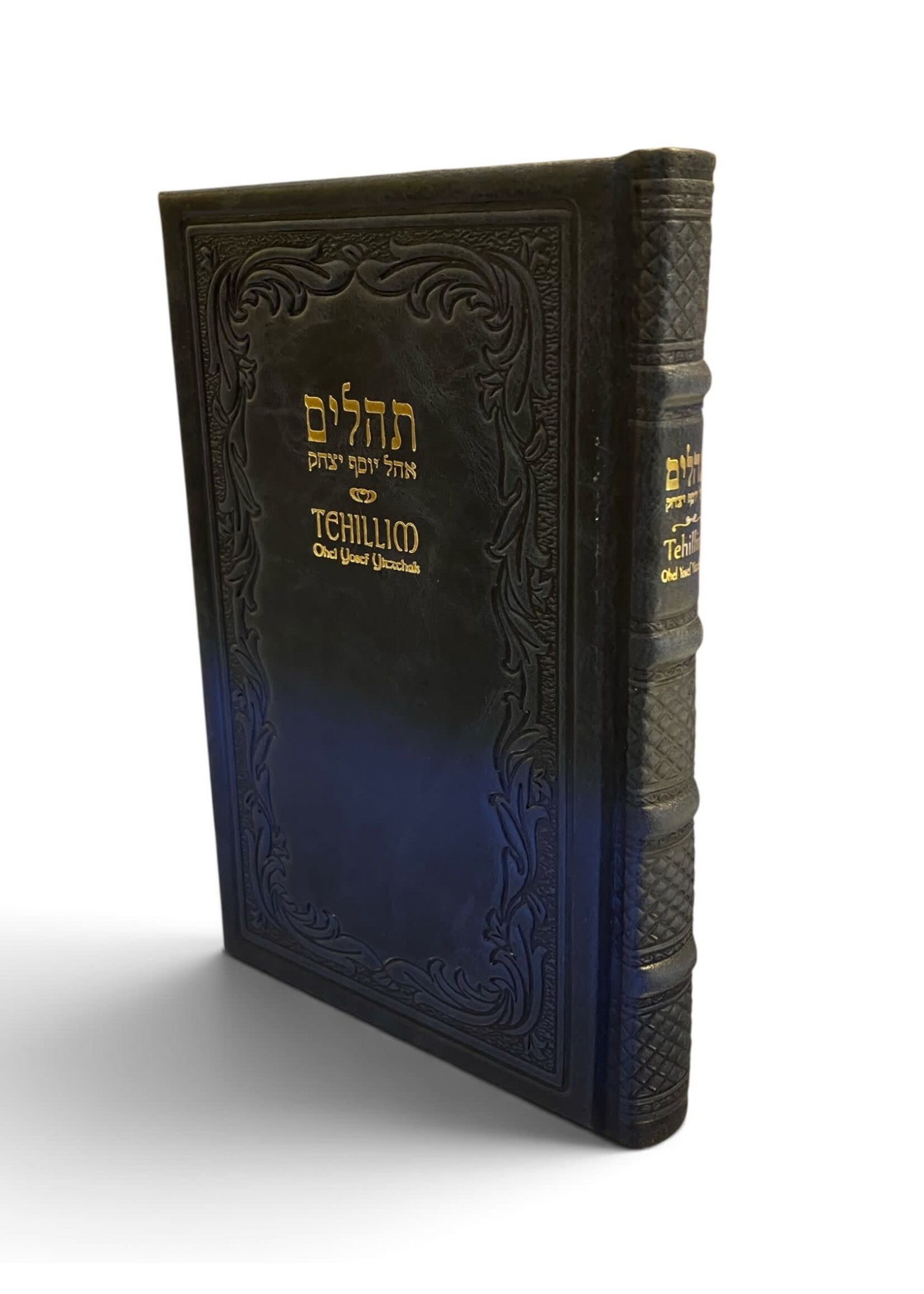 TEHILLIM ENGLISH NAVY LEATHER FULL SIZE