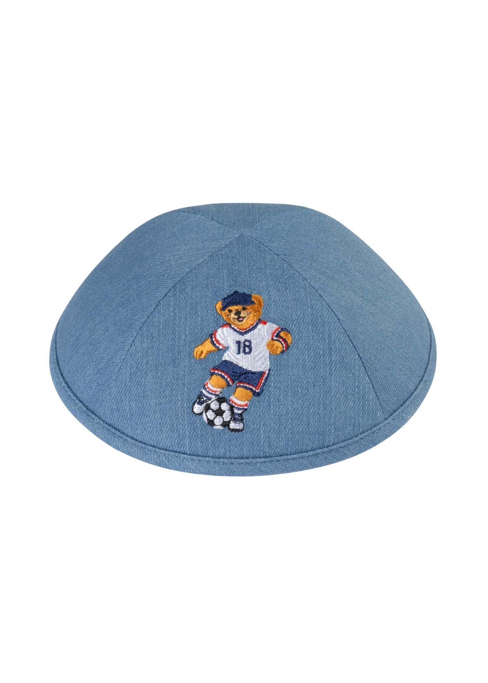 KIPPAH DENIM SOCCER BEAR