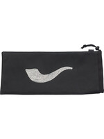 SHOFAR BAG BLACK FAUX LEATHER SILVER JERUSALEM SHOFAR