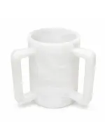 WASH CUP WHITE MARBLE MATTE RESIN