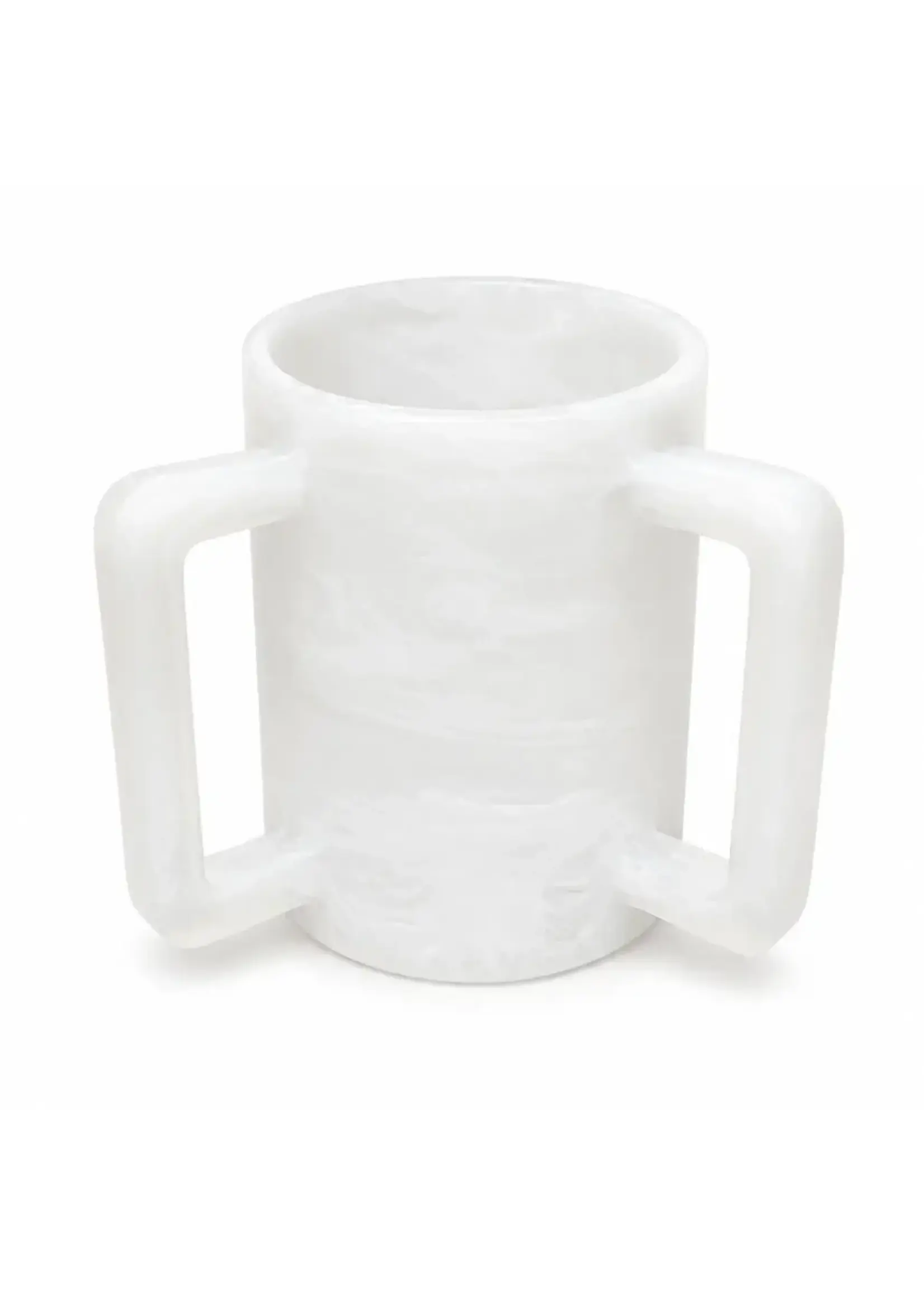 WASH CUP WHITE MARBLE MATTE RESIN