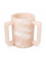WASH CUP PINK MARBLE MATTE RESIN