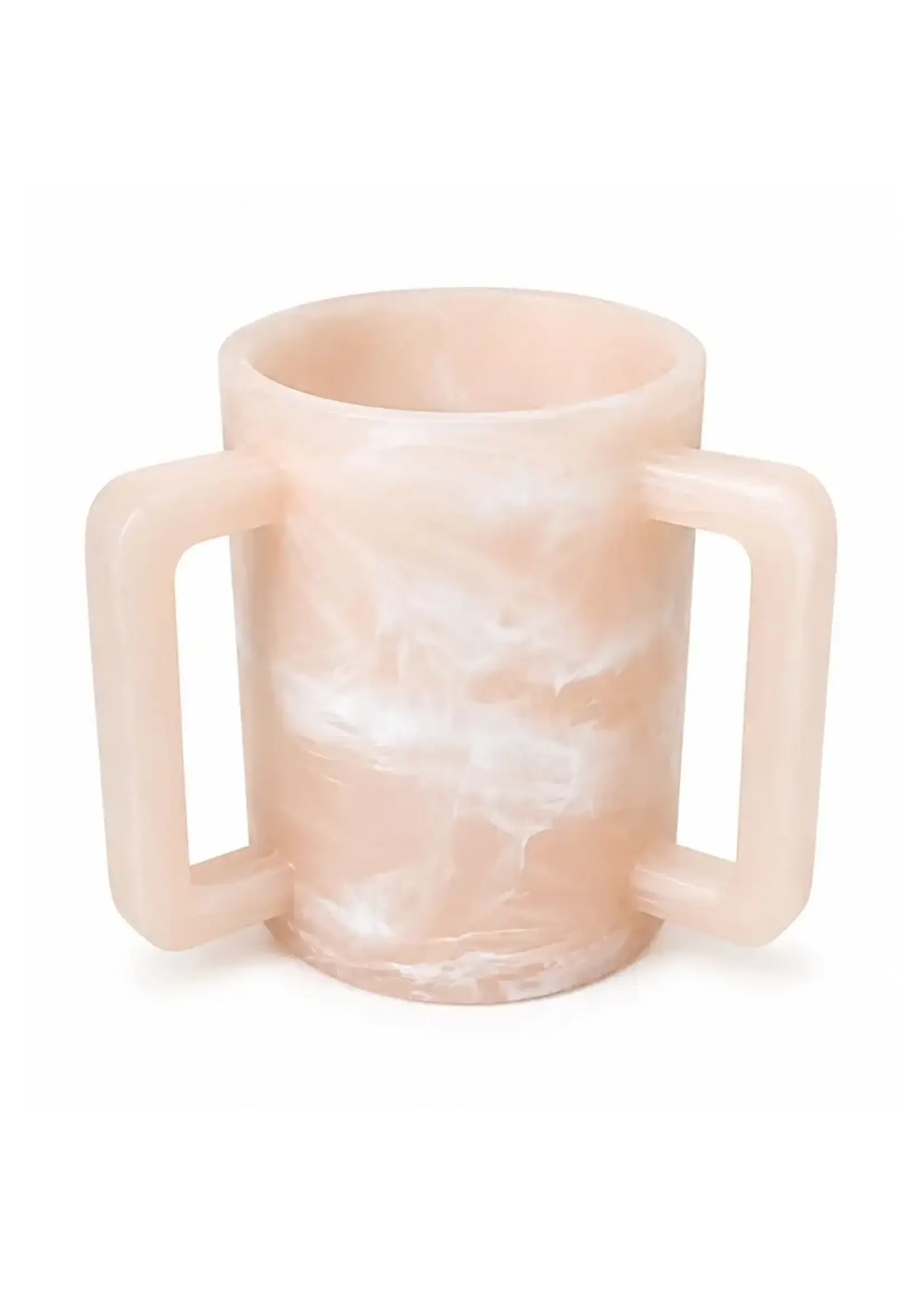 WASH CUP PINK MARBLE MATTE RESIN