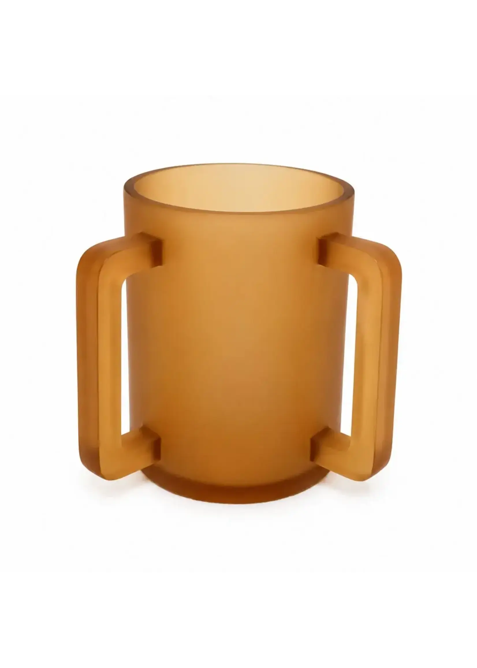 WASH CUP AMBER MARBLE MATTE RESIN